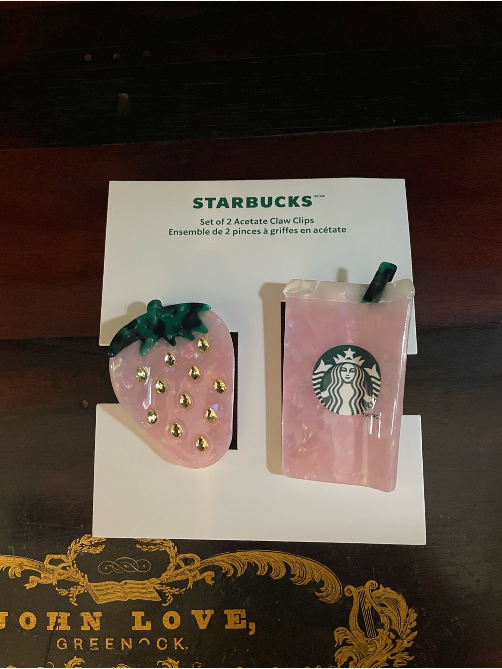 Starbucks Pink Drink Hair Clips
